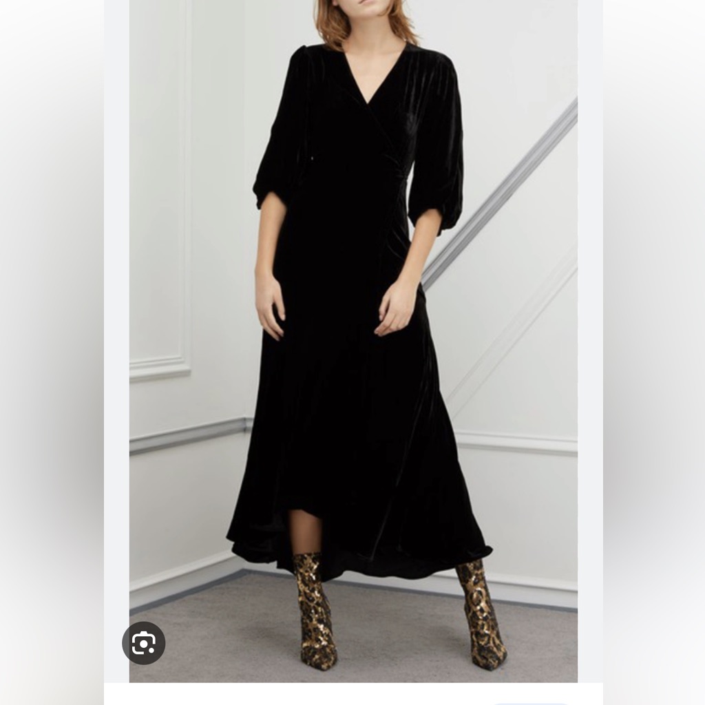 Ganni Aldine Velvet Wrap Dress